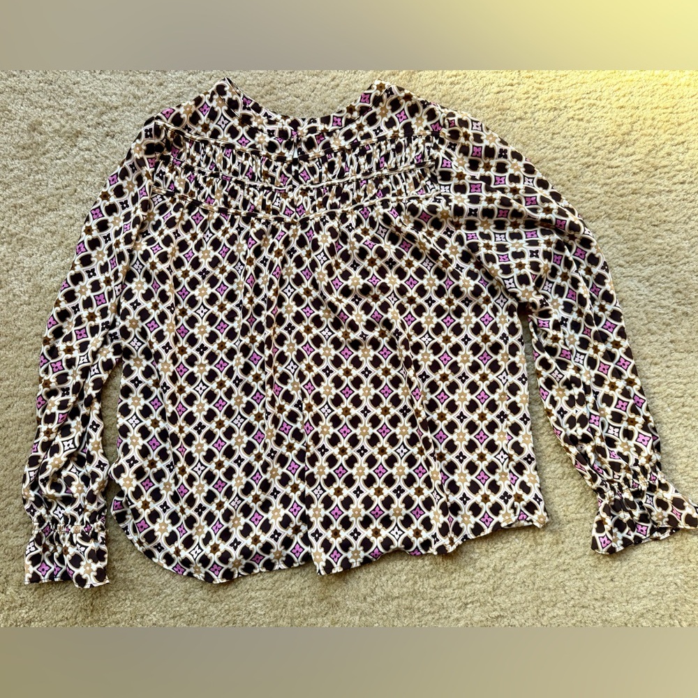 LOFT Multicolor Geometric Print Blouse